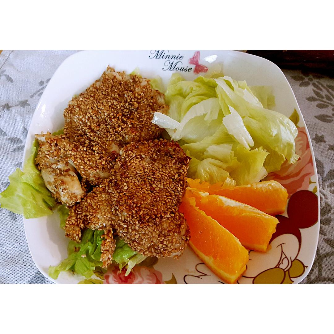 芝麻煎鸡胸