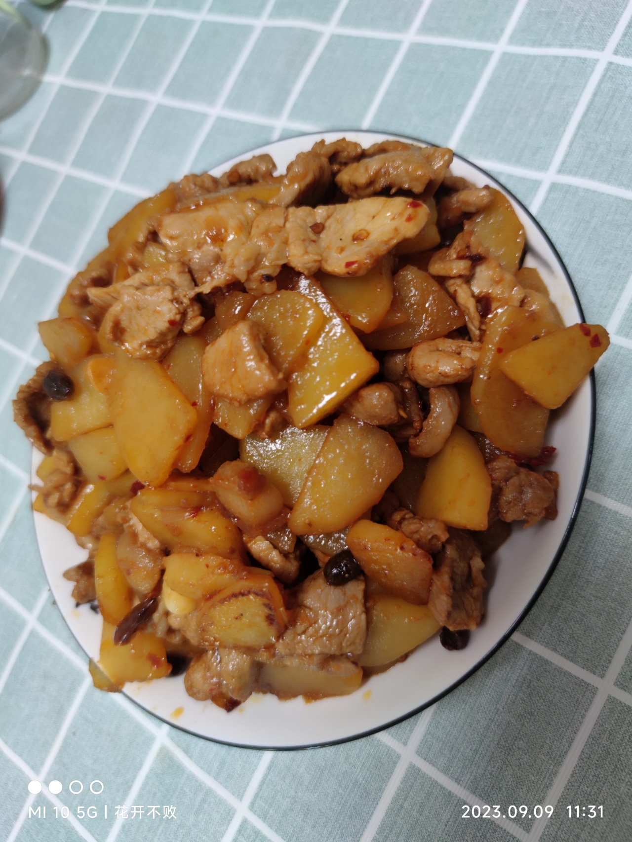 风味豆豉土豆片烧肉的做法