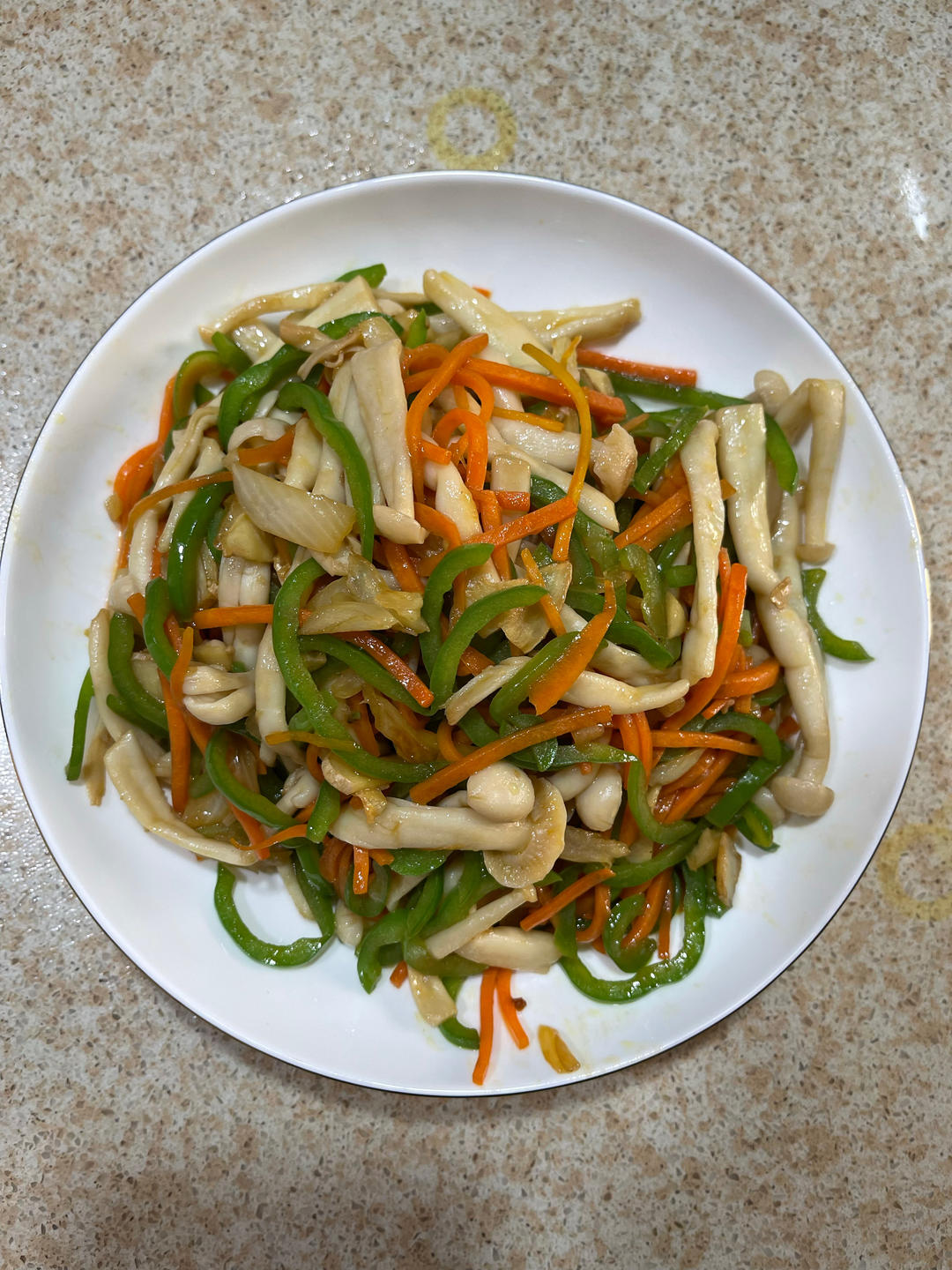 素炒白玉菇