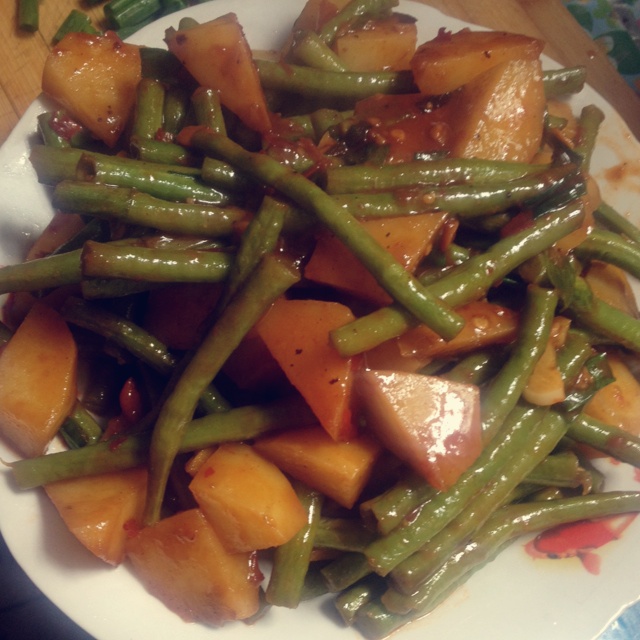 土豆炖豆角