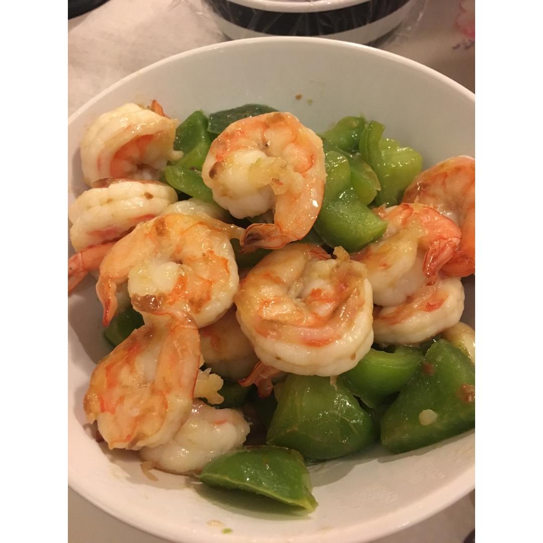 虾仁炒青椒