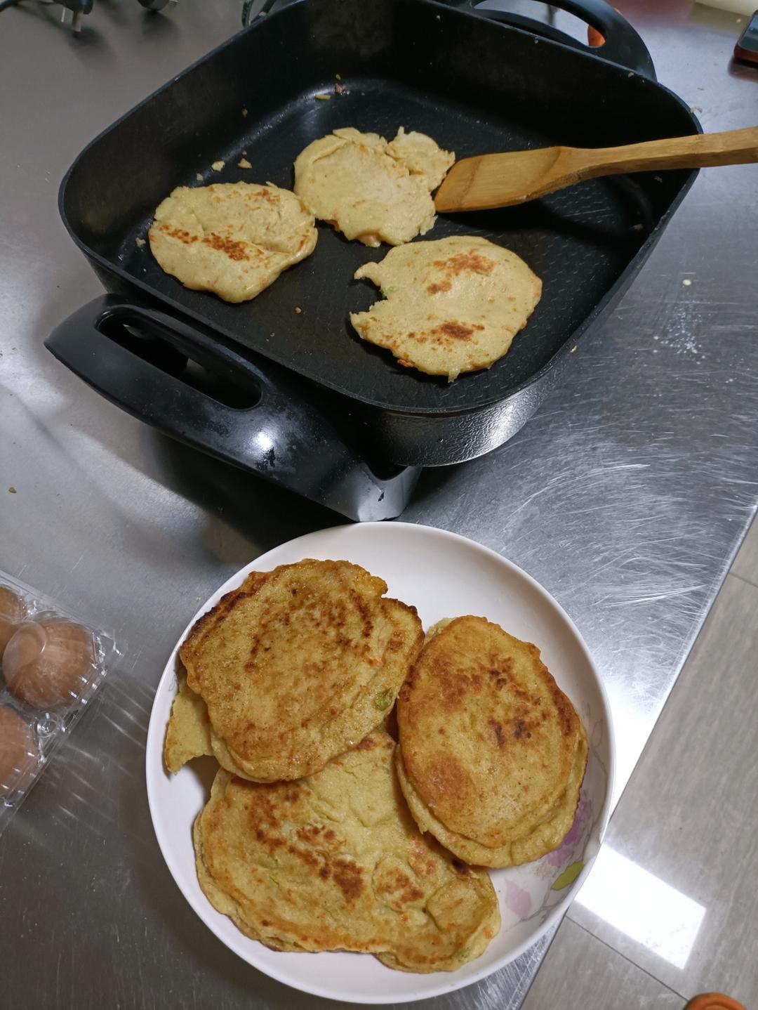 豆渣.胡萝卜.葱花饼