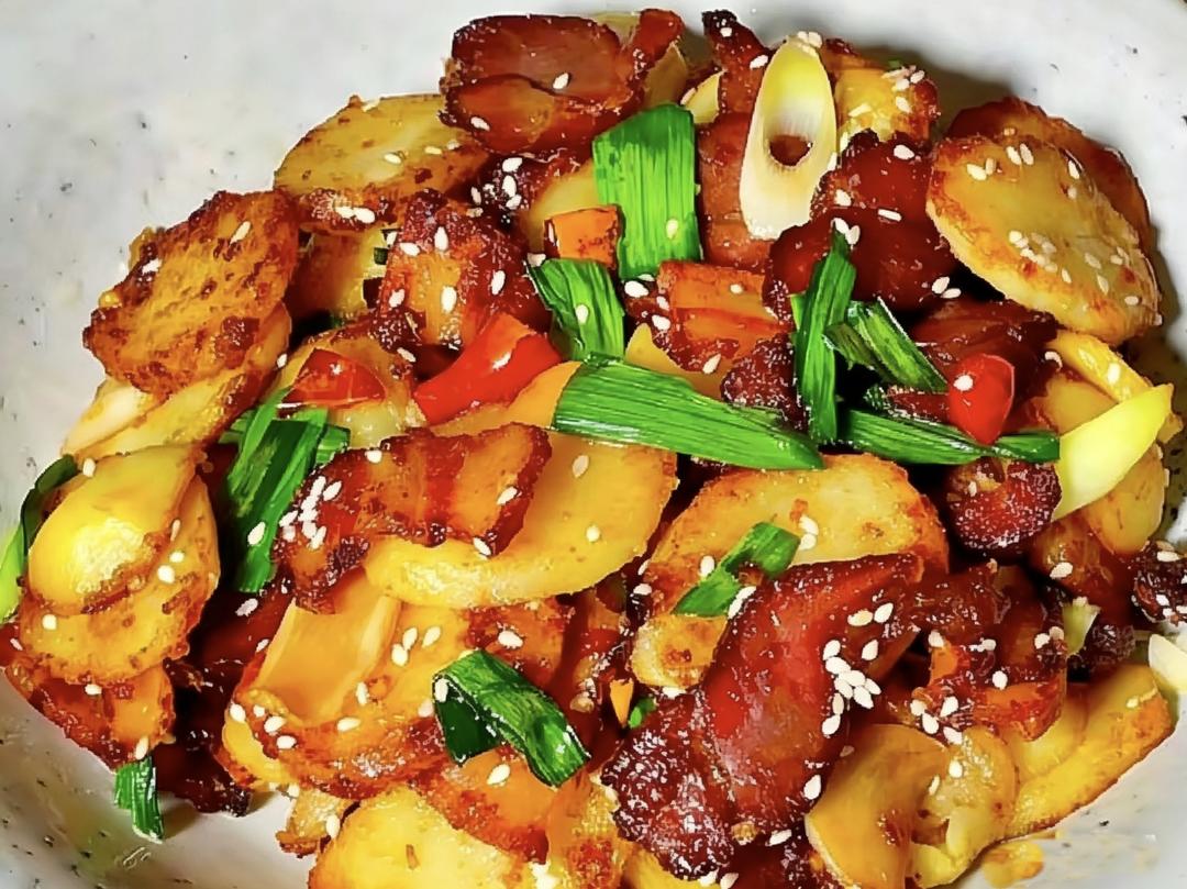 酱油肉干锅土豆片