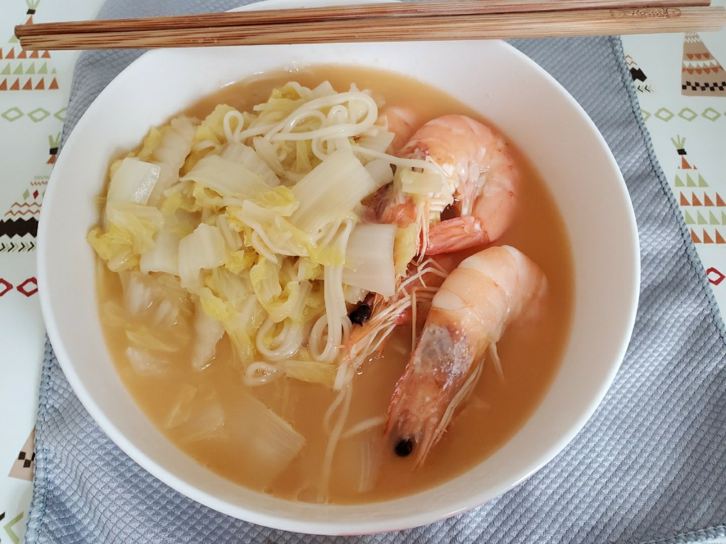 鲜虾白菜炝锅面