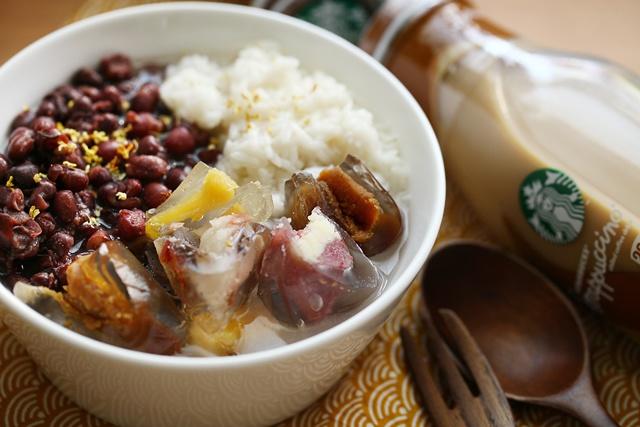 星冰粽酒酿红豆汤的做法