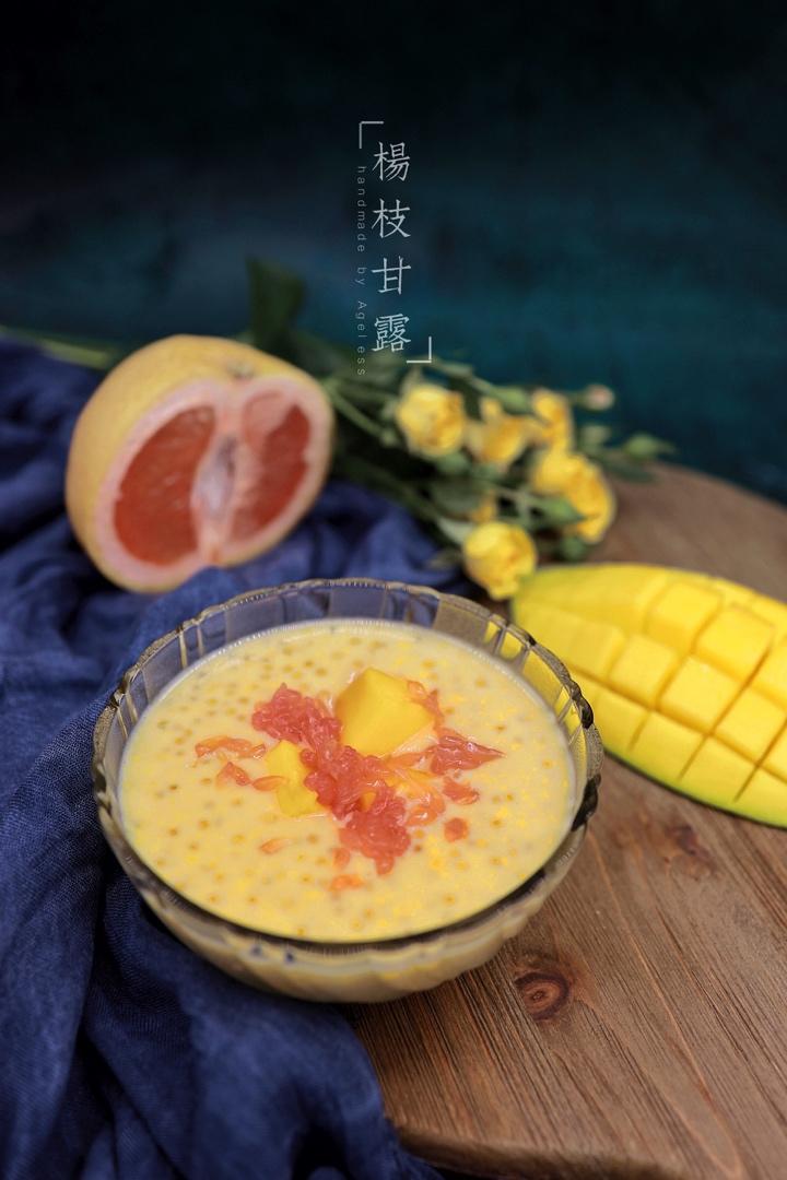 港式甜品——杨枝甘露(芒果西米露)附芒果花切法