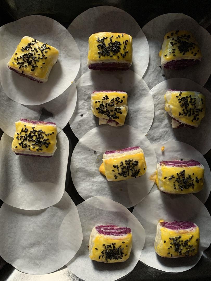 超简单的紫薯酥（手抓饼版）