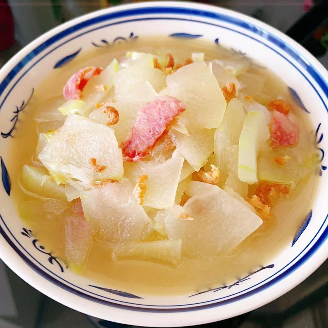 腊肠海米冬瓜汤～主打一个鲜香好吃😋的做法