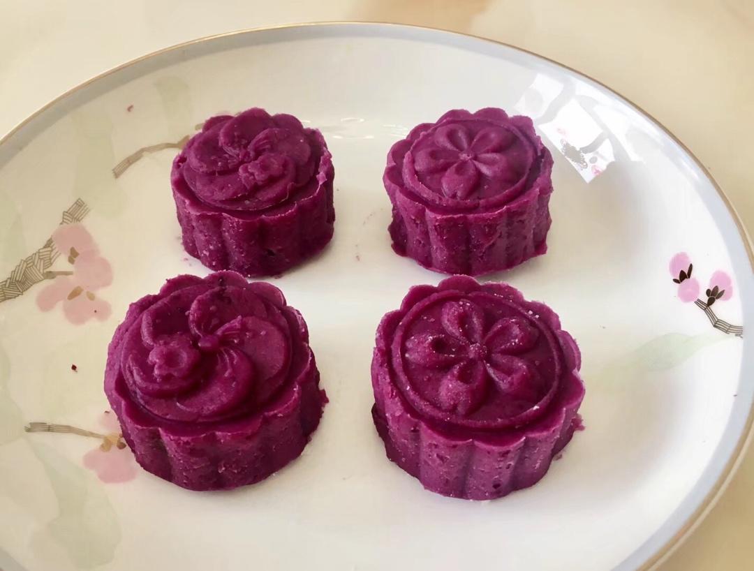 简易版紫薯冰皮月饼