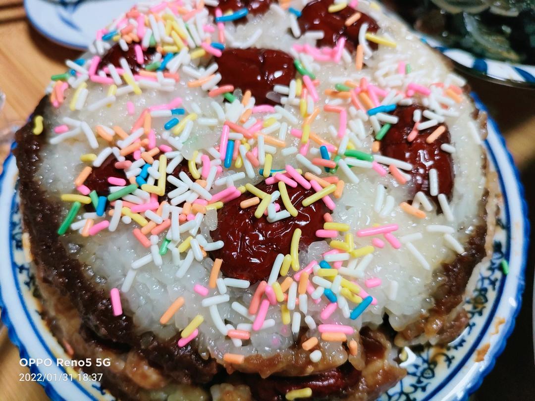 【猪油夹沙八宝饭】古法蒸糯米