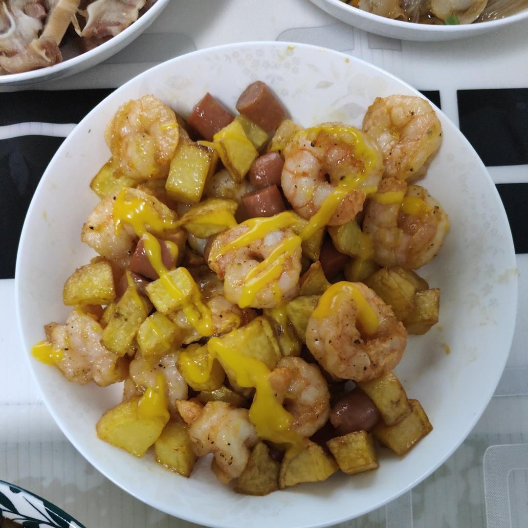 直流口水！制作简单的甜辣芥末虾球