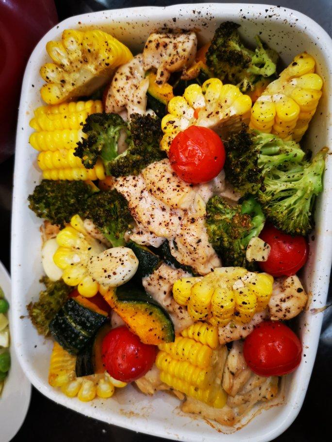 低卡饱腹的时蔬烤鸡胸肉🔥美味又解馋