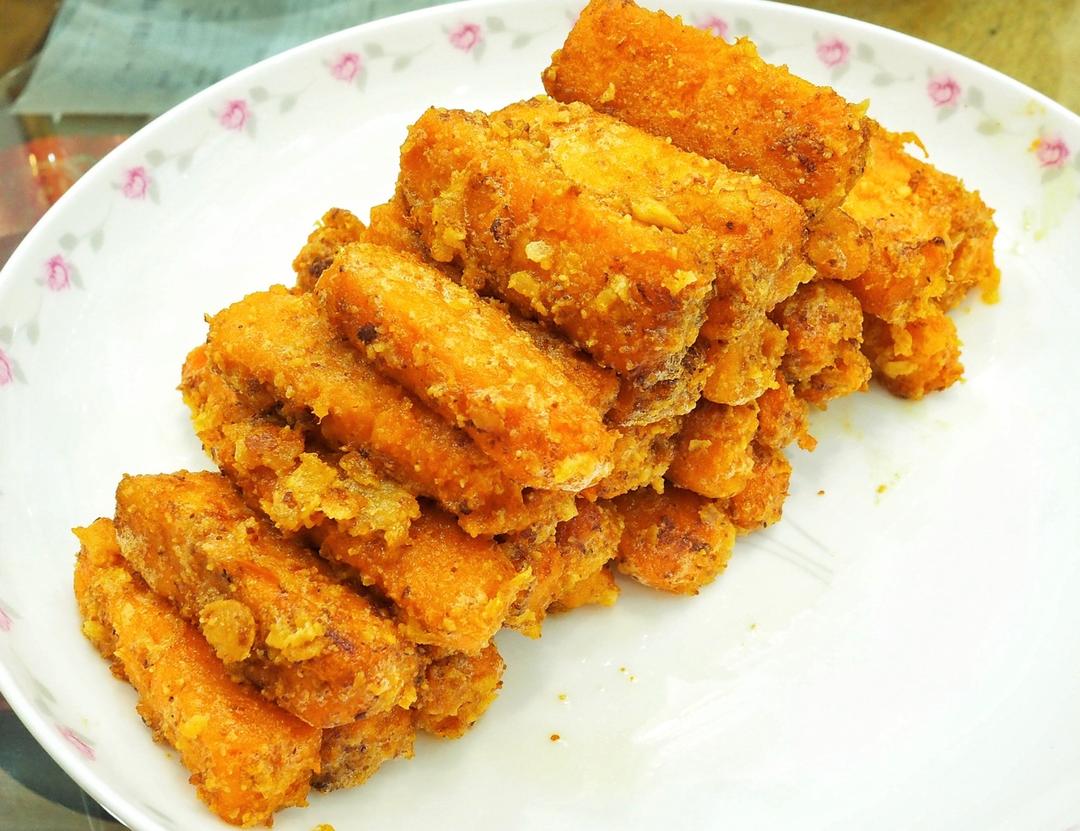 咸蛋黄焗南瓜，咸香脆甜