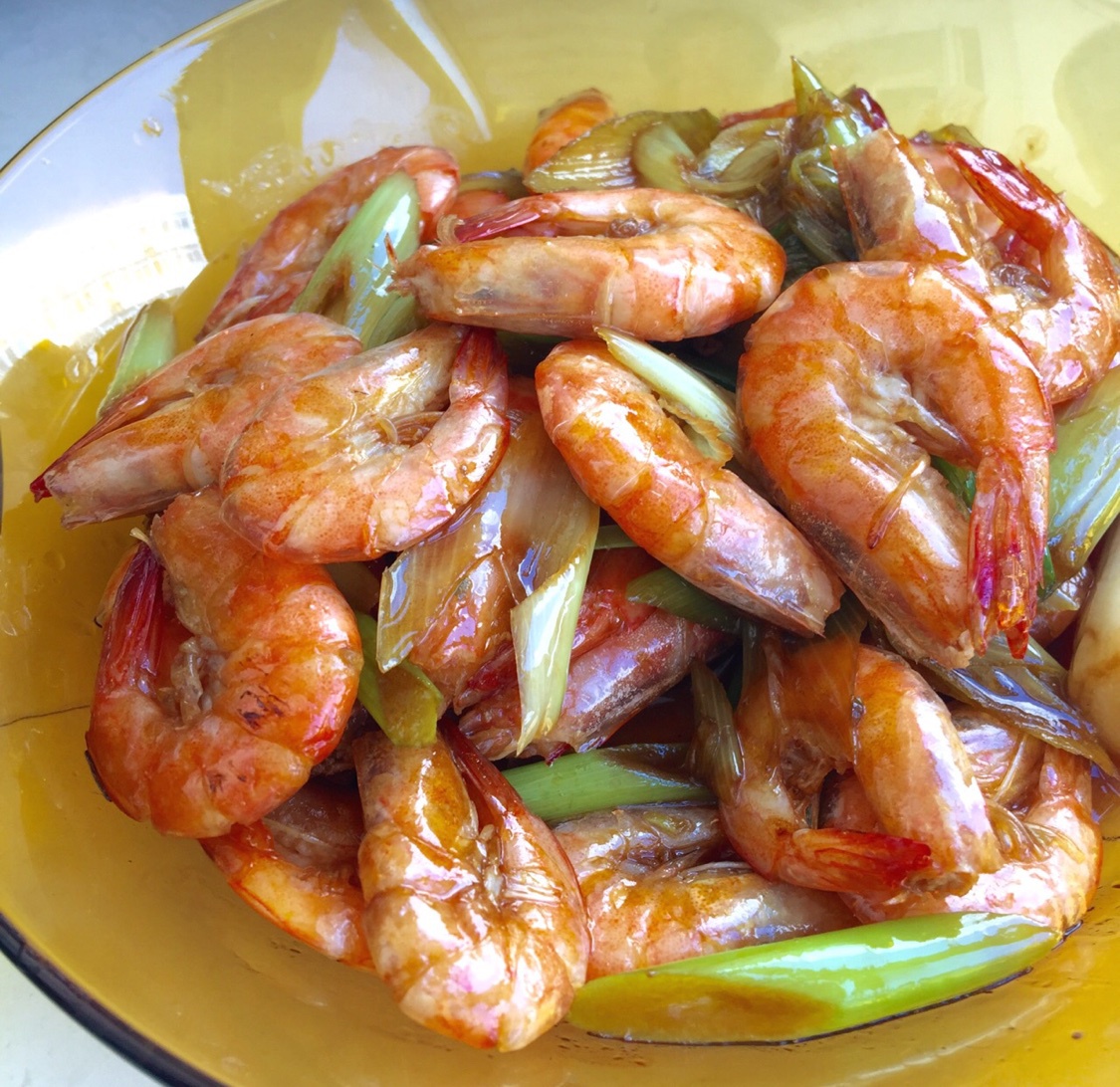 葱炒虾