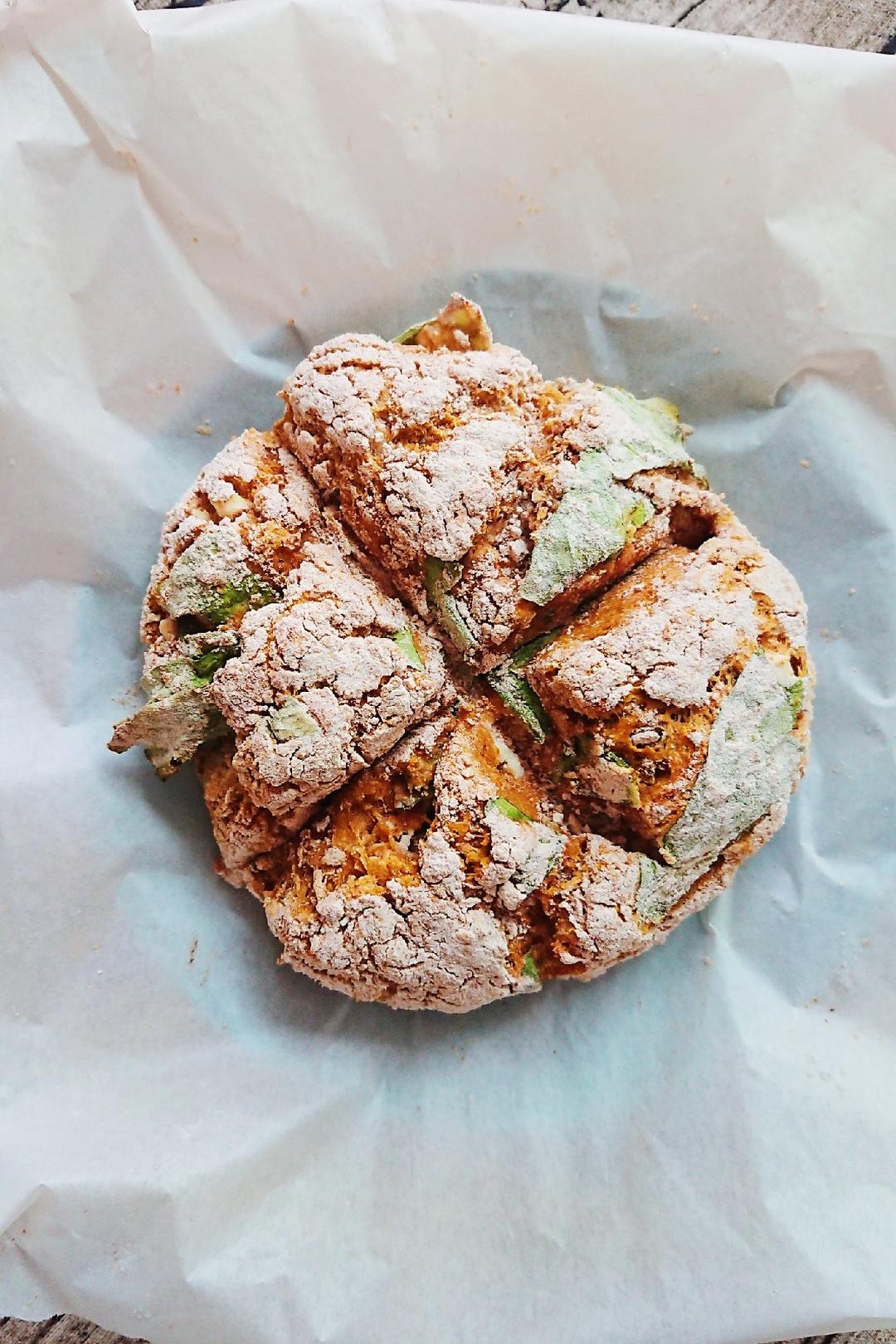 菠菜南瓜奶酪丹波面包丨健康·烘焙