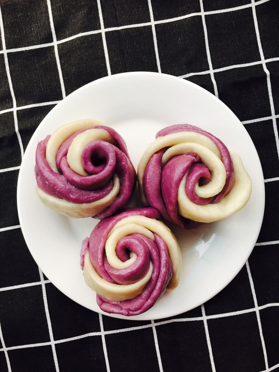 紫薯玫瑰花馒头