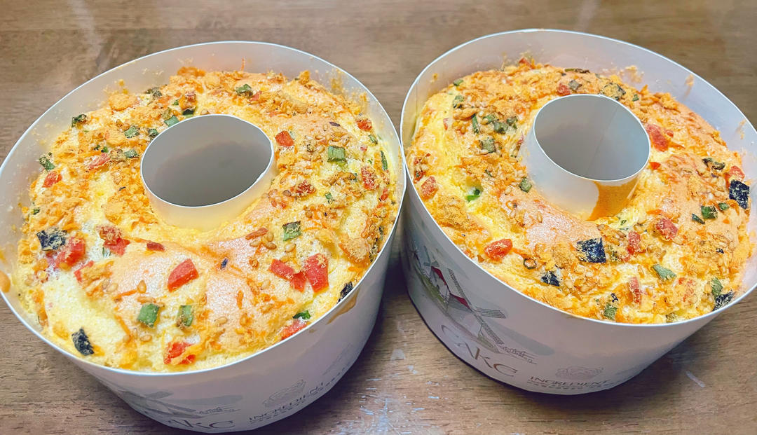 好吃不腻丨口感丰富丨香葱肉松戚风蛋糕
