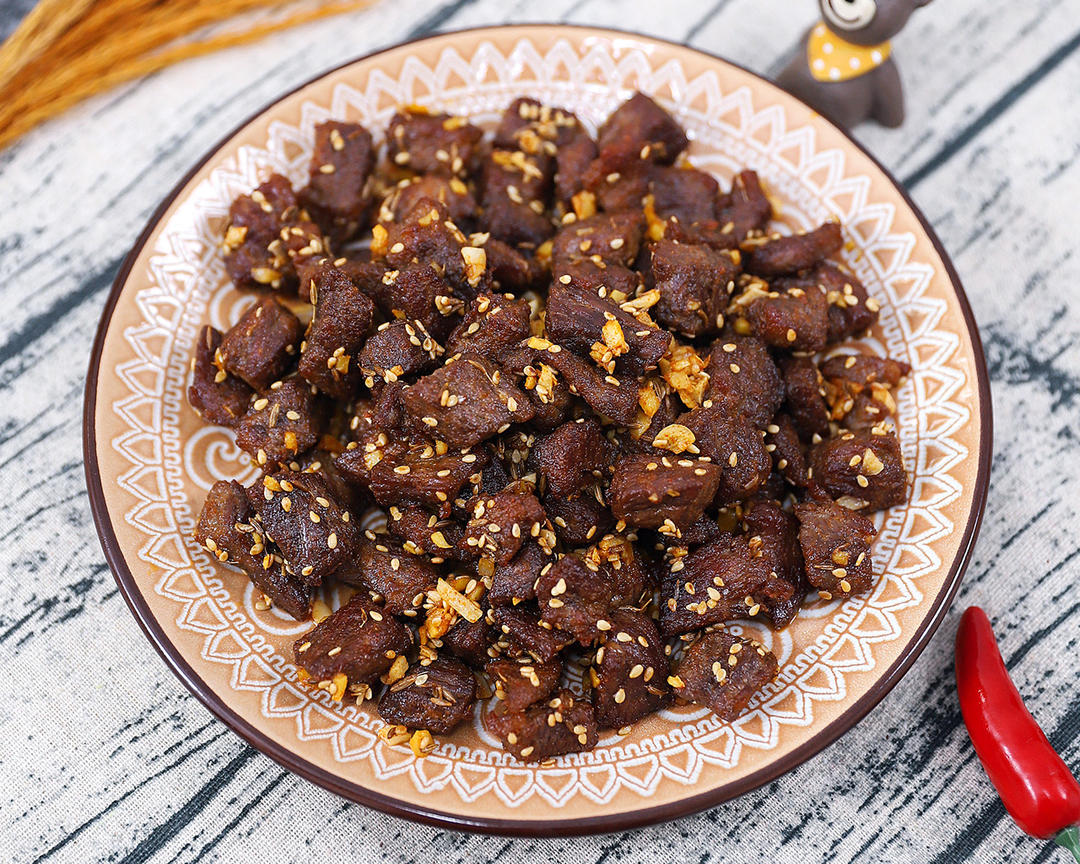 孜然牛肉粒的做法