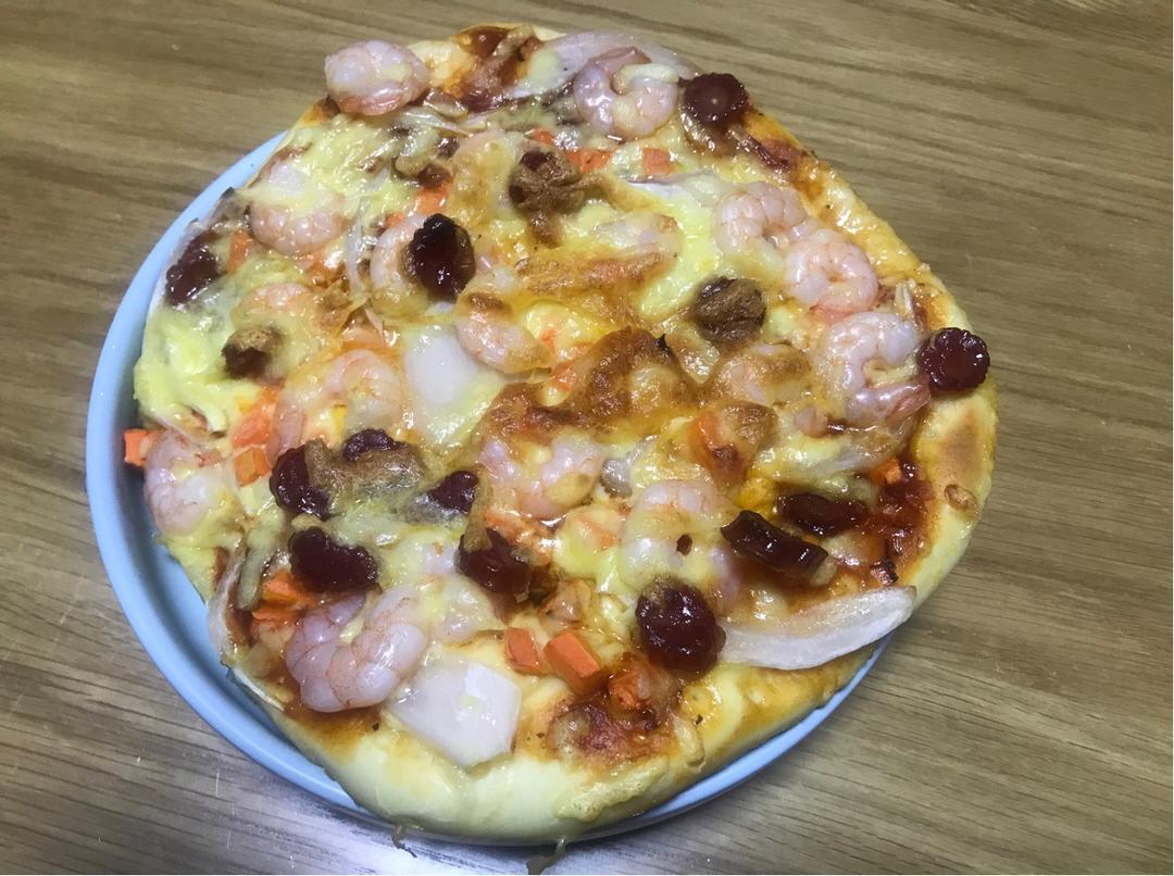 含宣软饼皮做法、自己在家也能做出馅料十足、超拉丝的美味诱人披萨