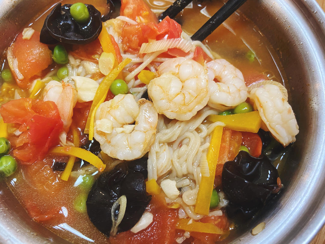 虾仁西红柿热汤面丨健康·三餐<好好吃饭8>