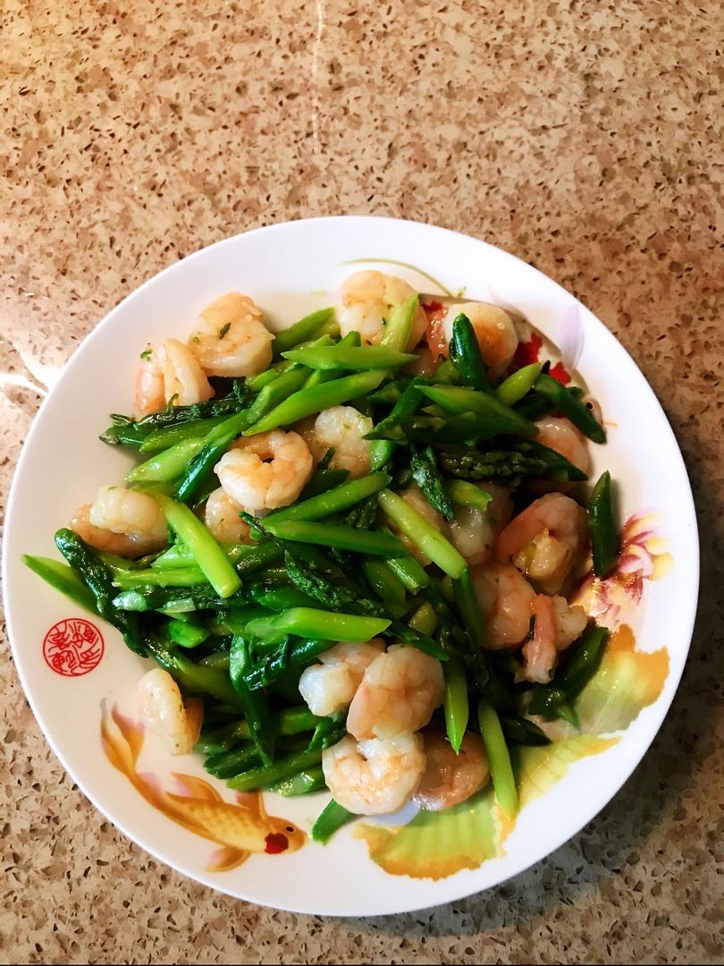 芦笋炒虾仁