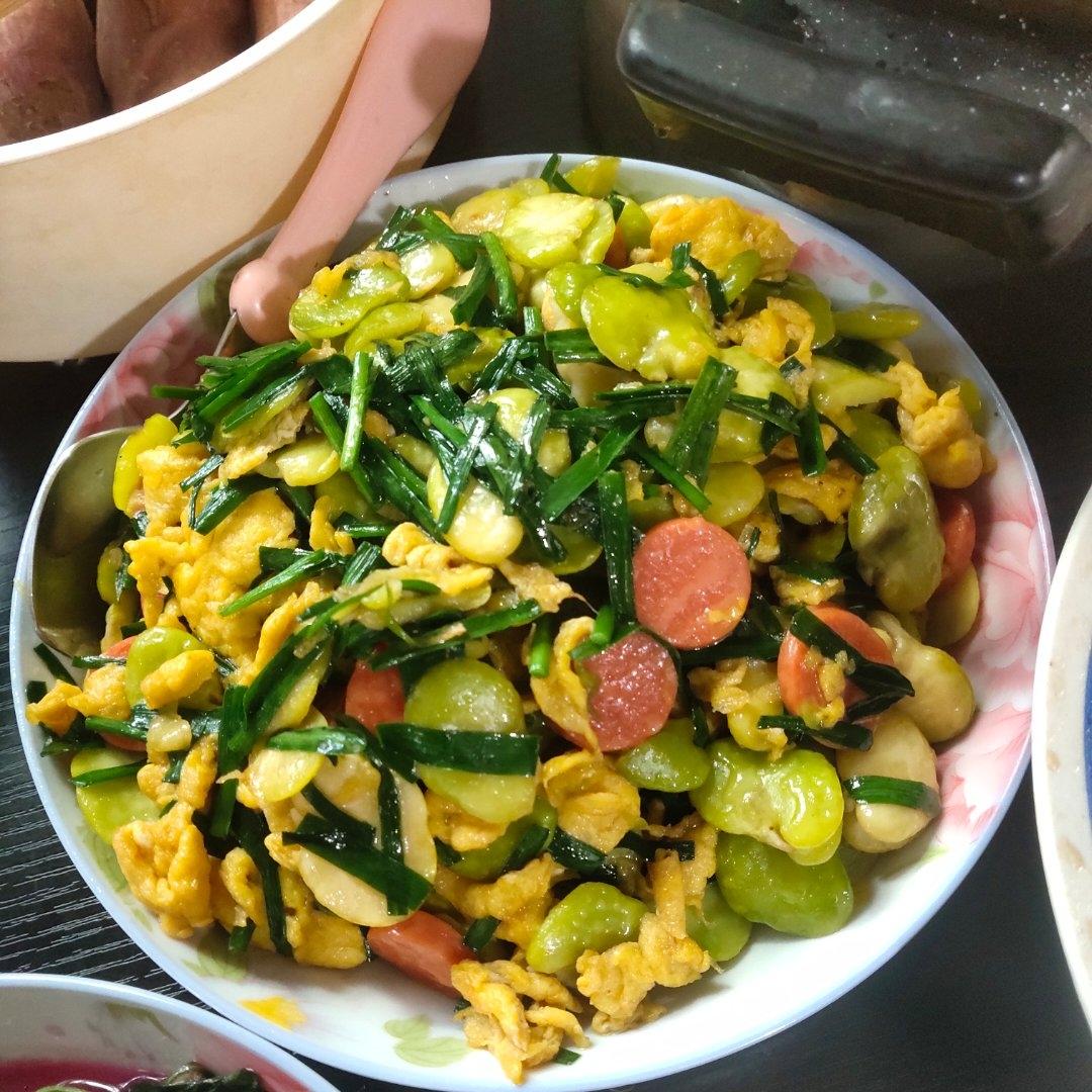 下饭菜！鸡蛋炒蚕豆米！一家人都爱吃！