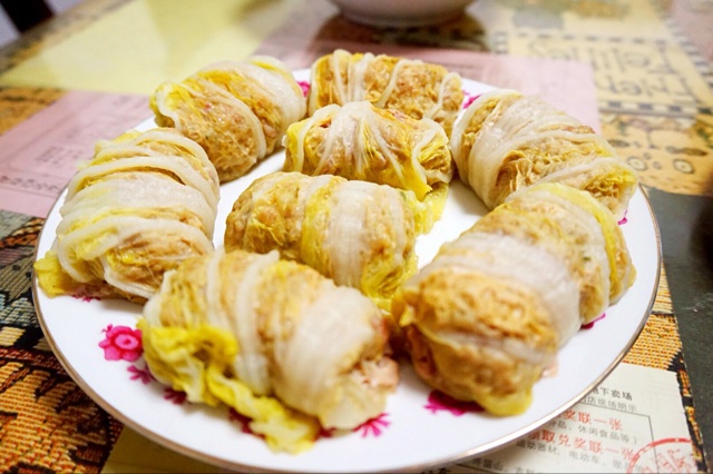 白菜肉糜卷