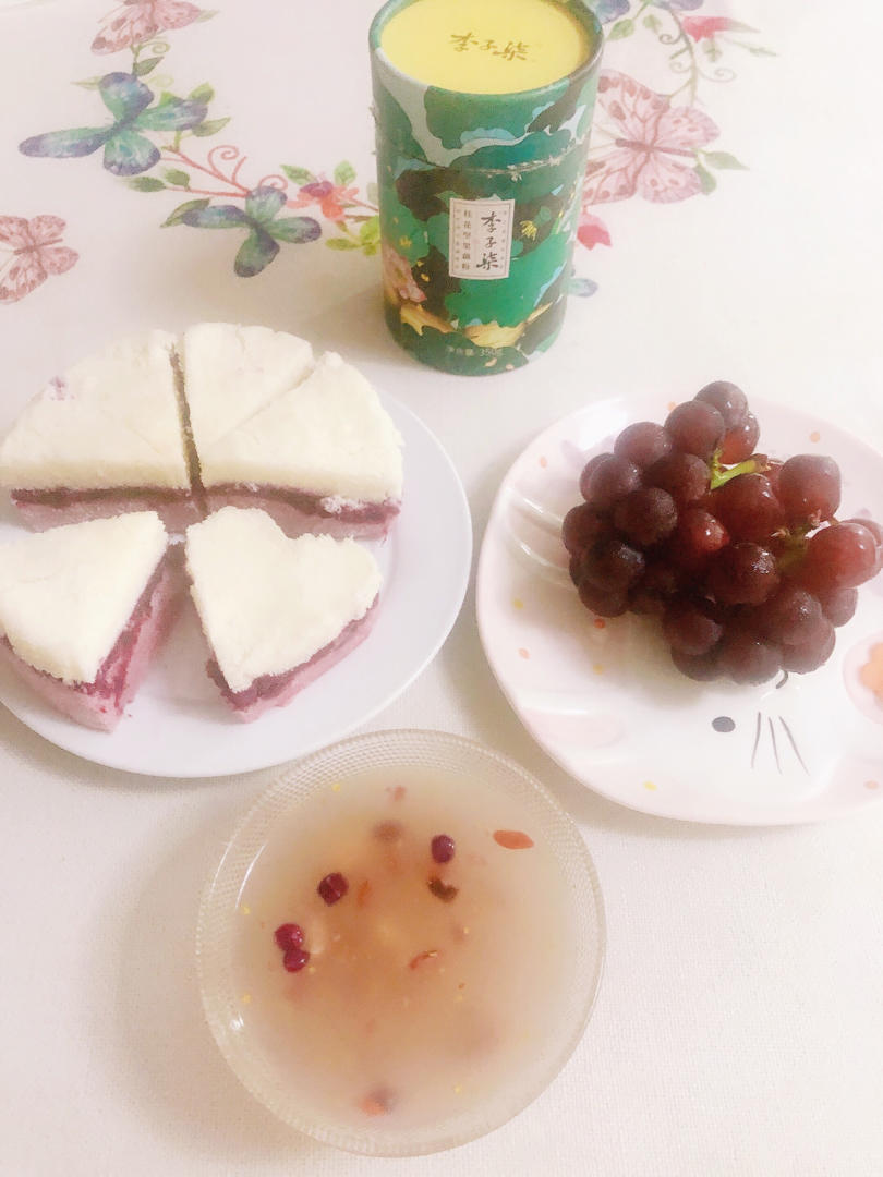 免烤箱❗️蒸一蒸就巨好吃的紫薯渐变松糕