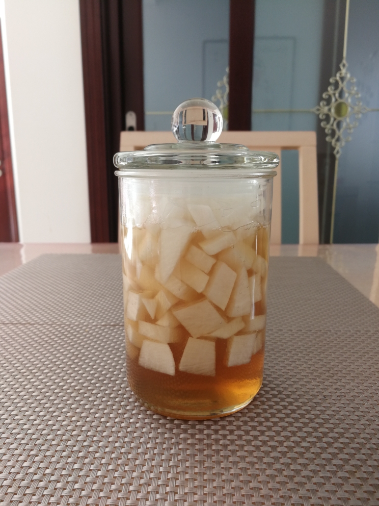 白萝卜蜂蜜汁（此方止咳，对咽炎、咽喉肿痛咽痒有效）的做法