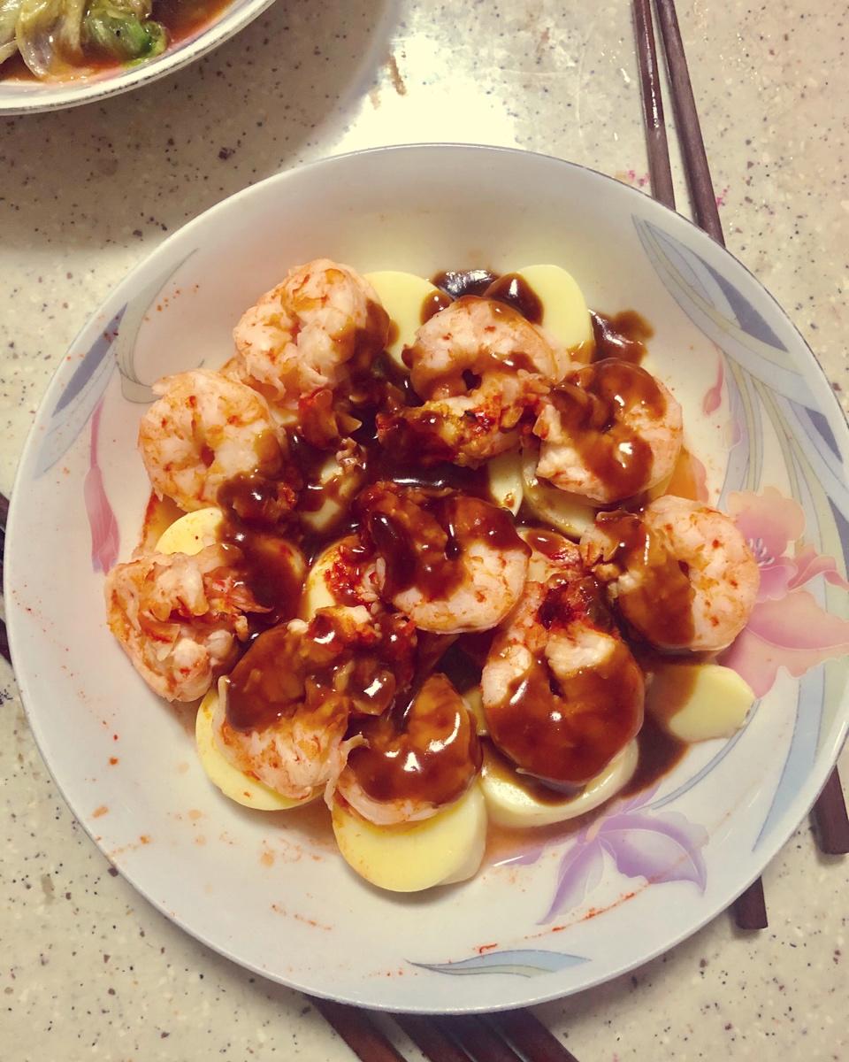 日本豆腐蒸虾仁