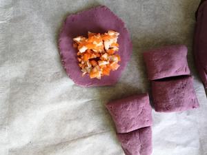 核桃芝麻紫薯小包包的做法 步骤7