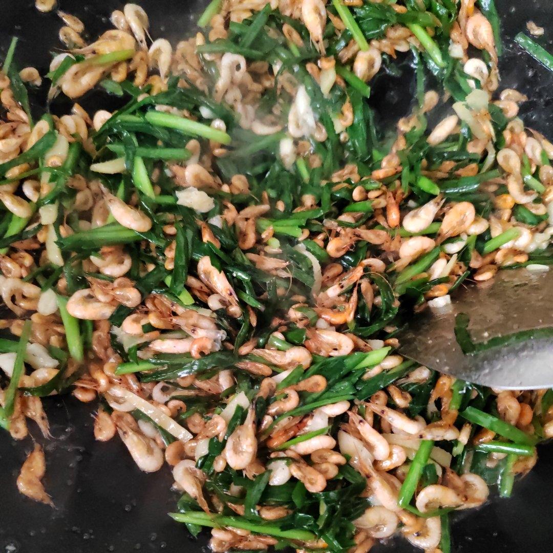 河虾炒韭菜