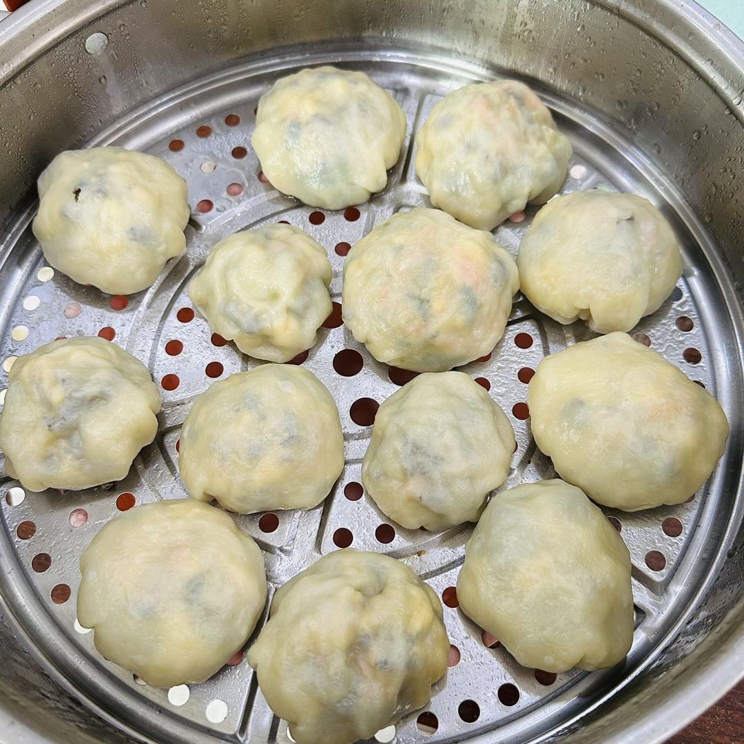 免揉面简单快手，营养早餐低脂蔬菜蒸包