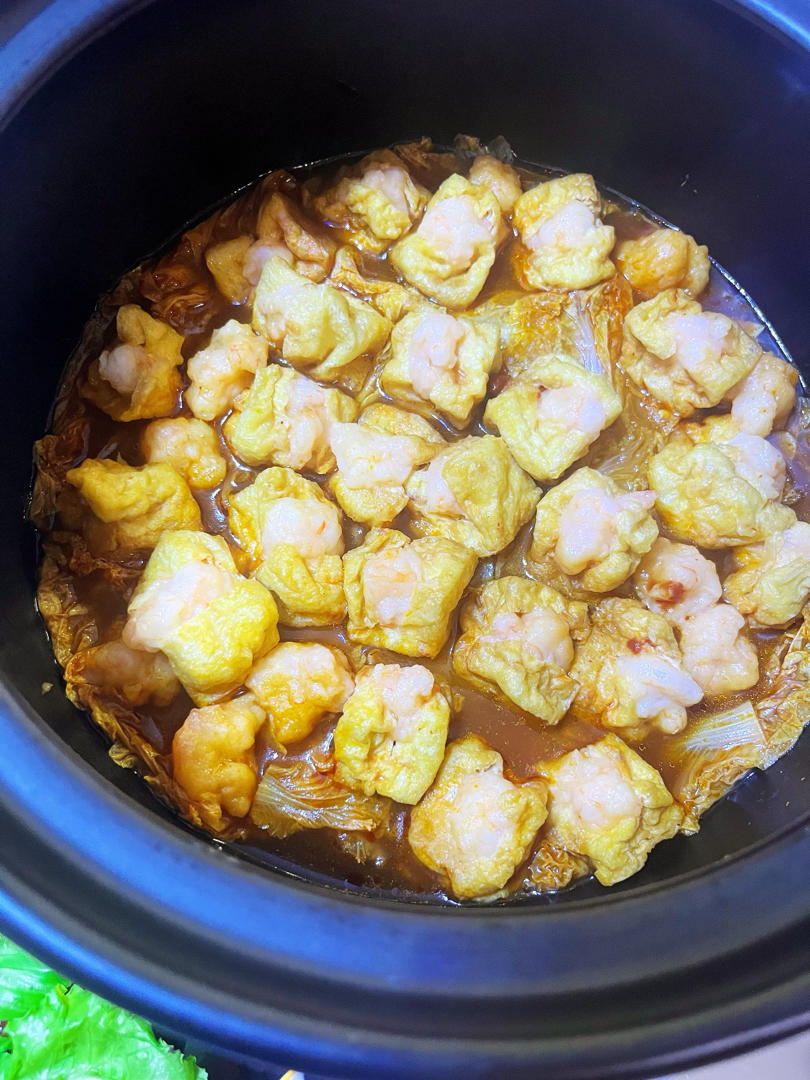 兄妹晚餐：红烧鸡翅、豆泡酿虾滑