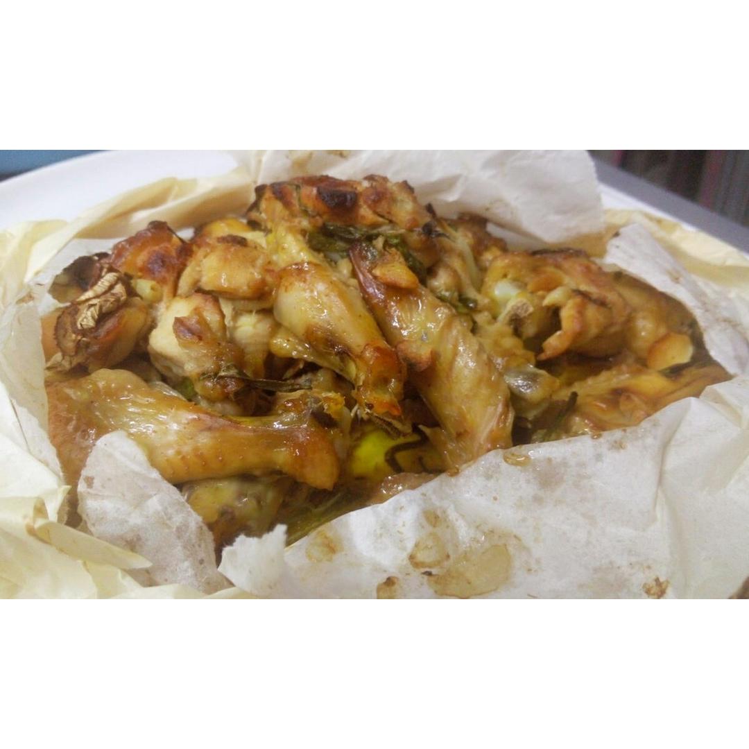 纸包烤葱油鸡