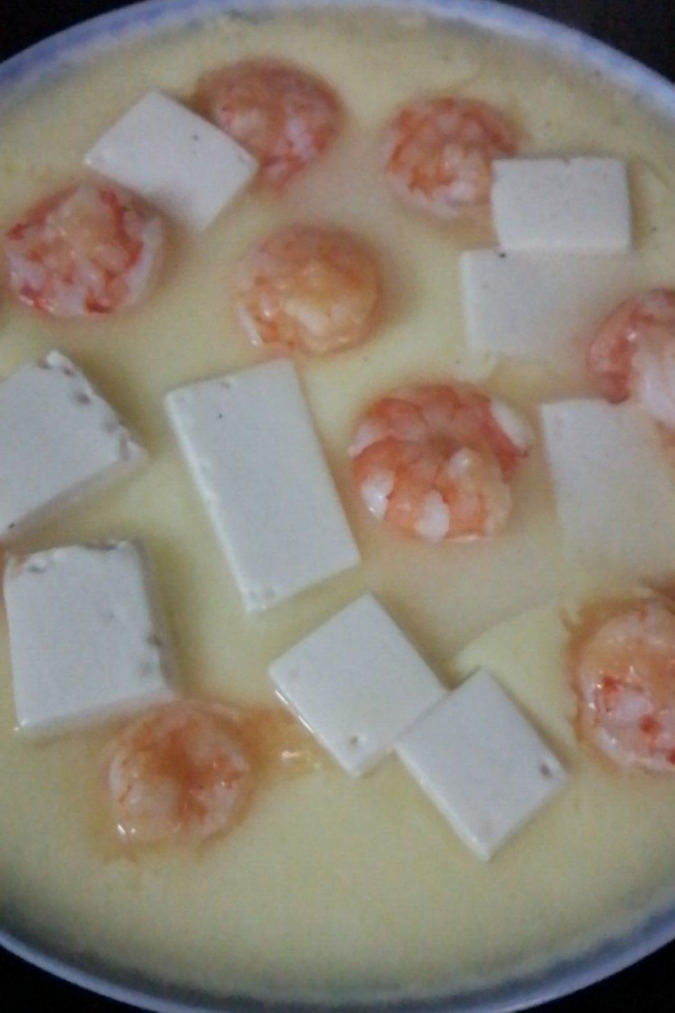 虾仁豆腐蒸水蛋