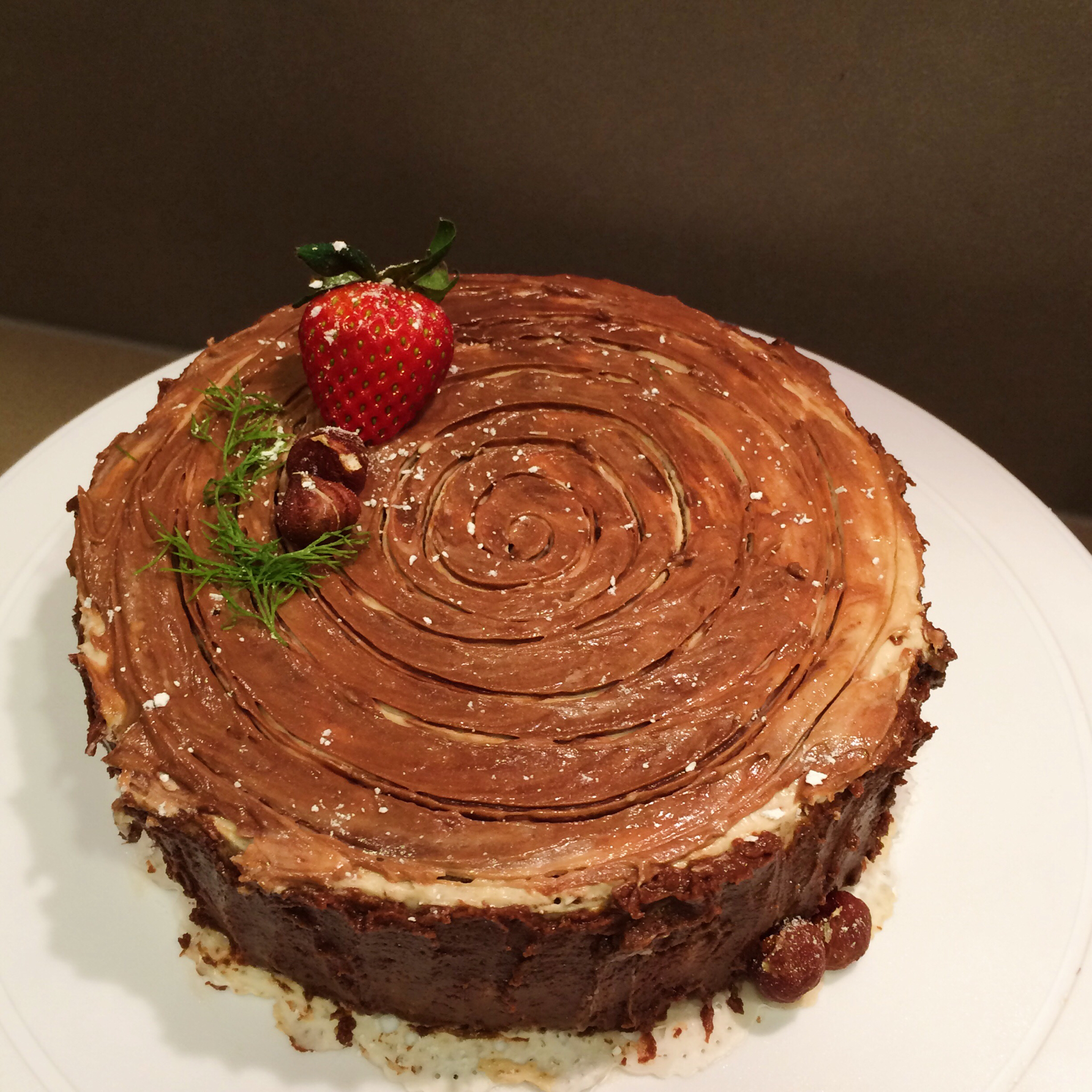 【欢乐圣诞伪树桩】巧克力榛子树桩蛋糕