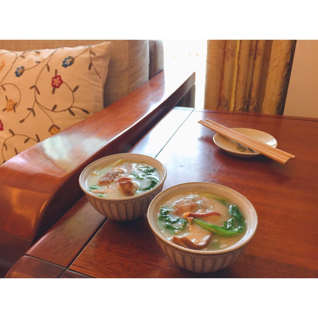 小白菜姜片排骨粥🍲