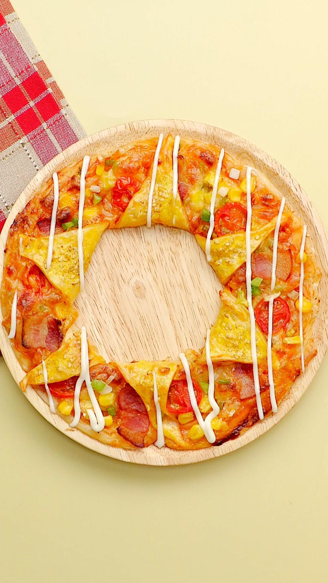 空气炸锅手抓饼比萨圈圈的做法