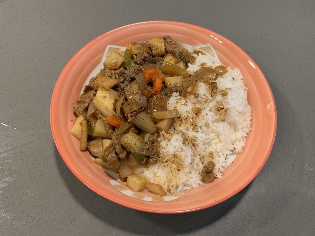 好吃的黑椒肥牛饭
