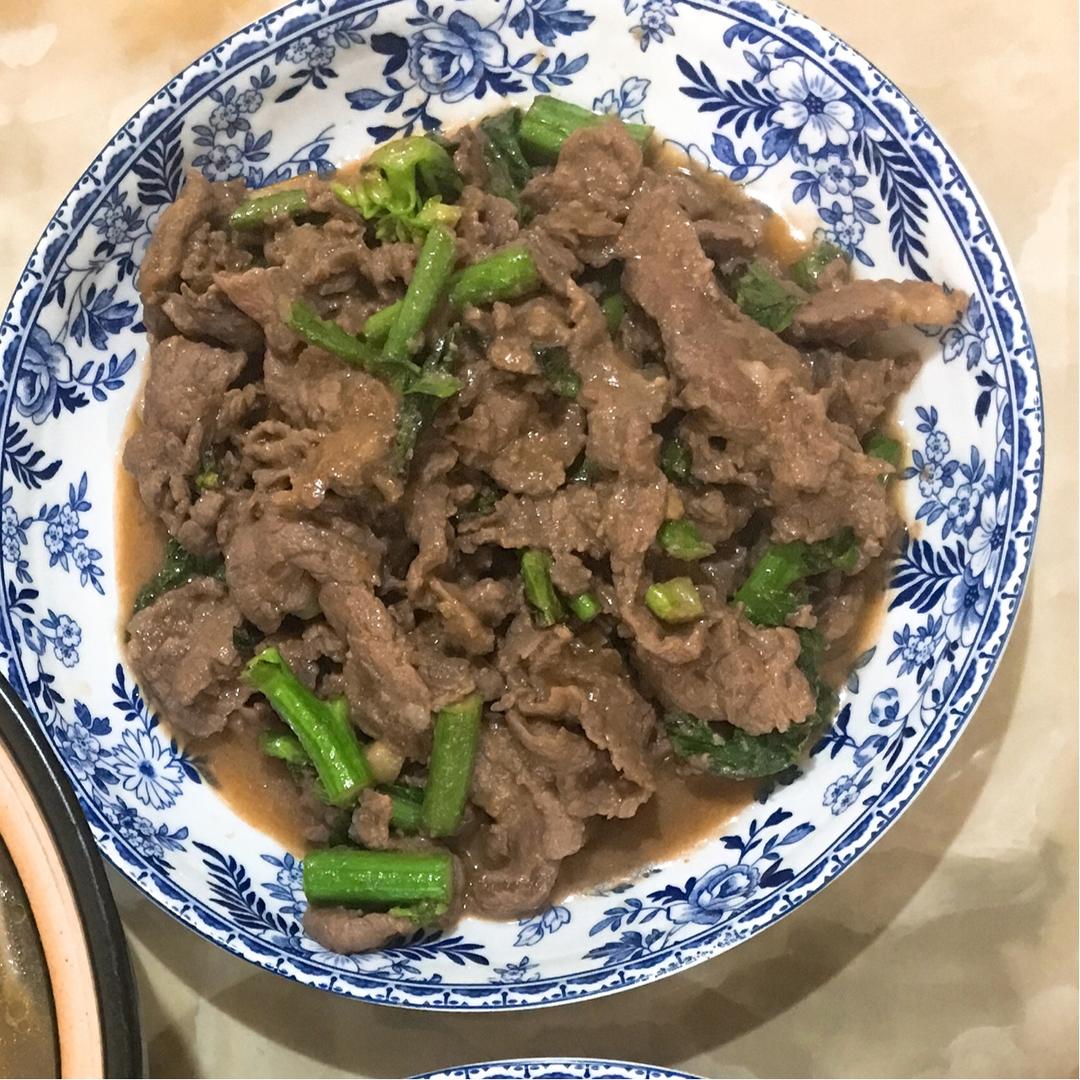 hjuanxuan做的潮汕菜--芥蓝炒牛肉