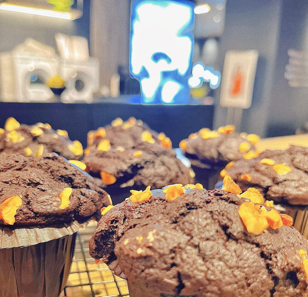 星巴克同款丨巧克力蘑菇头玛芬蛋糕丨免打发零失败