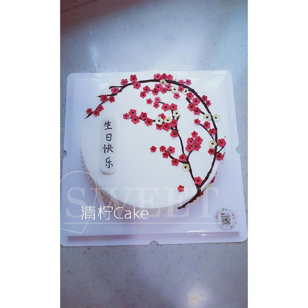 奶油霜装饰之紫皮书的梅花