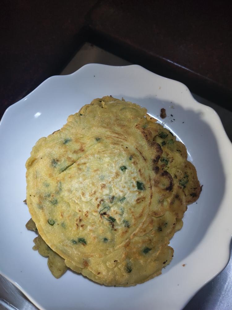 简易玉米面鸡蛋饼的做法