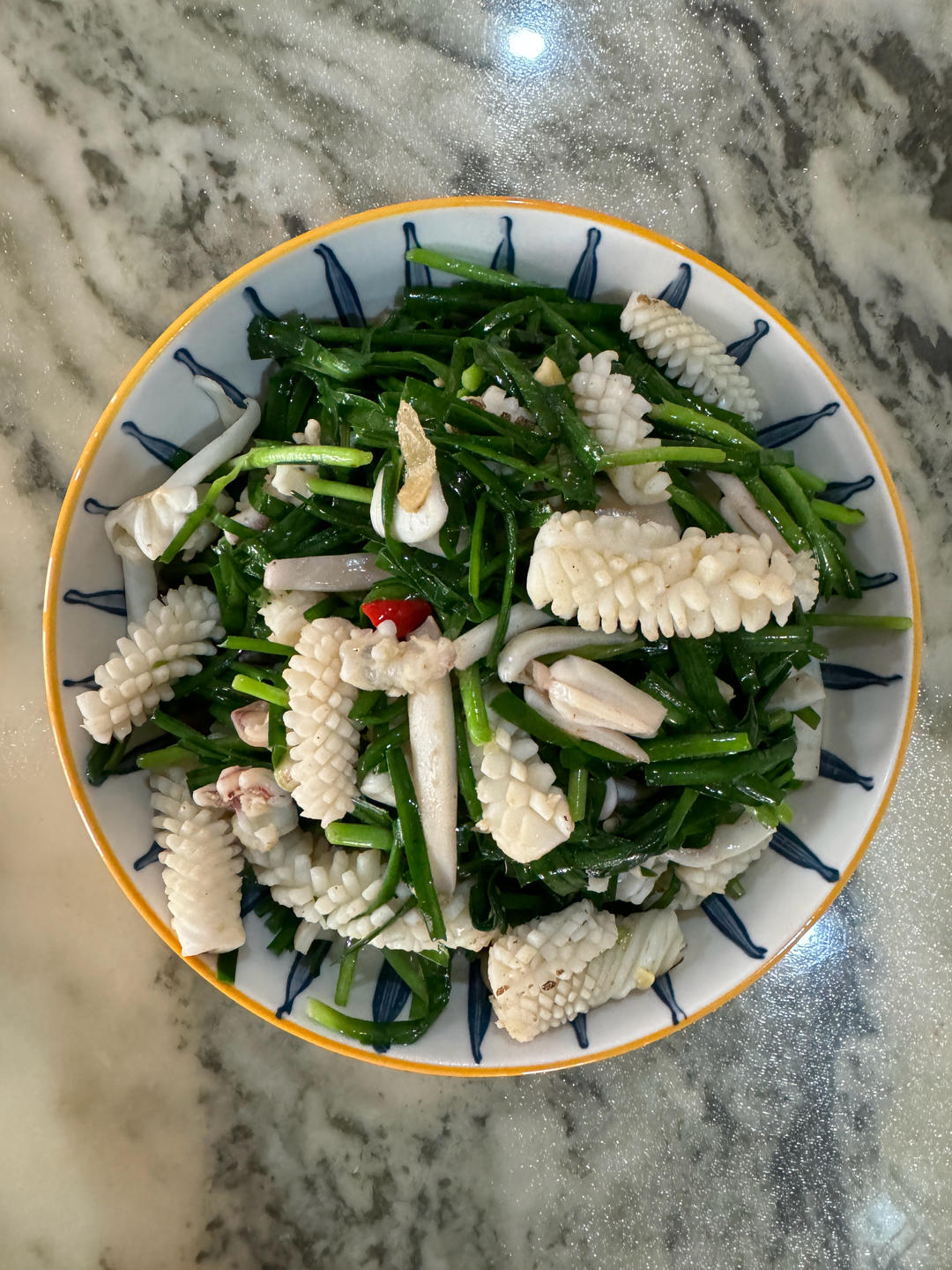 家常菜～韭菜鱿鱼