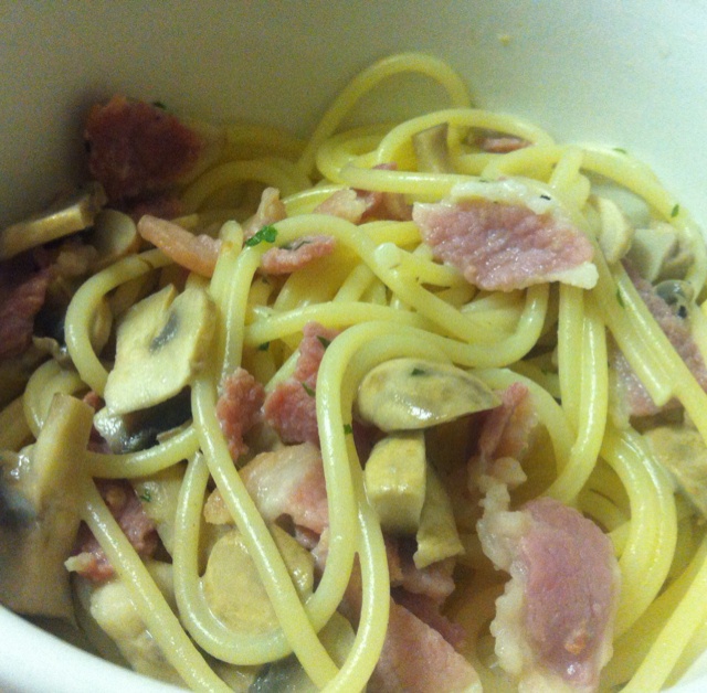 奶油培根蘑菇意面