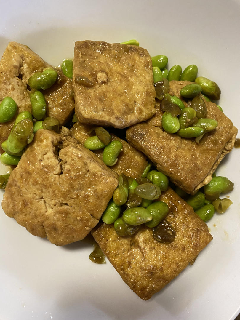 上善若水空间做的臭豆腐烧毛豆