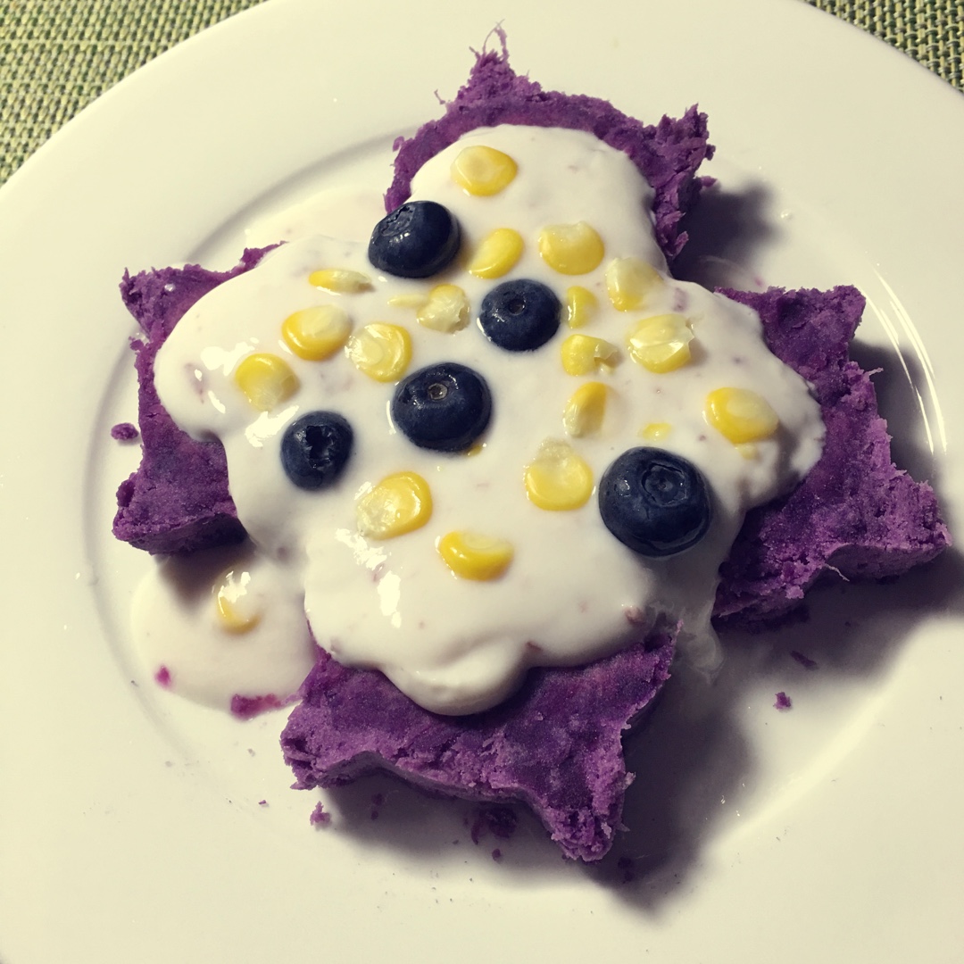 萌小倩pq做的【酸奶果仁紫薯泥】简易甜点 瘦身健胃