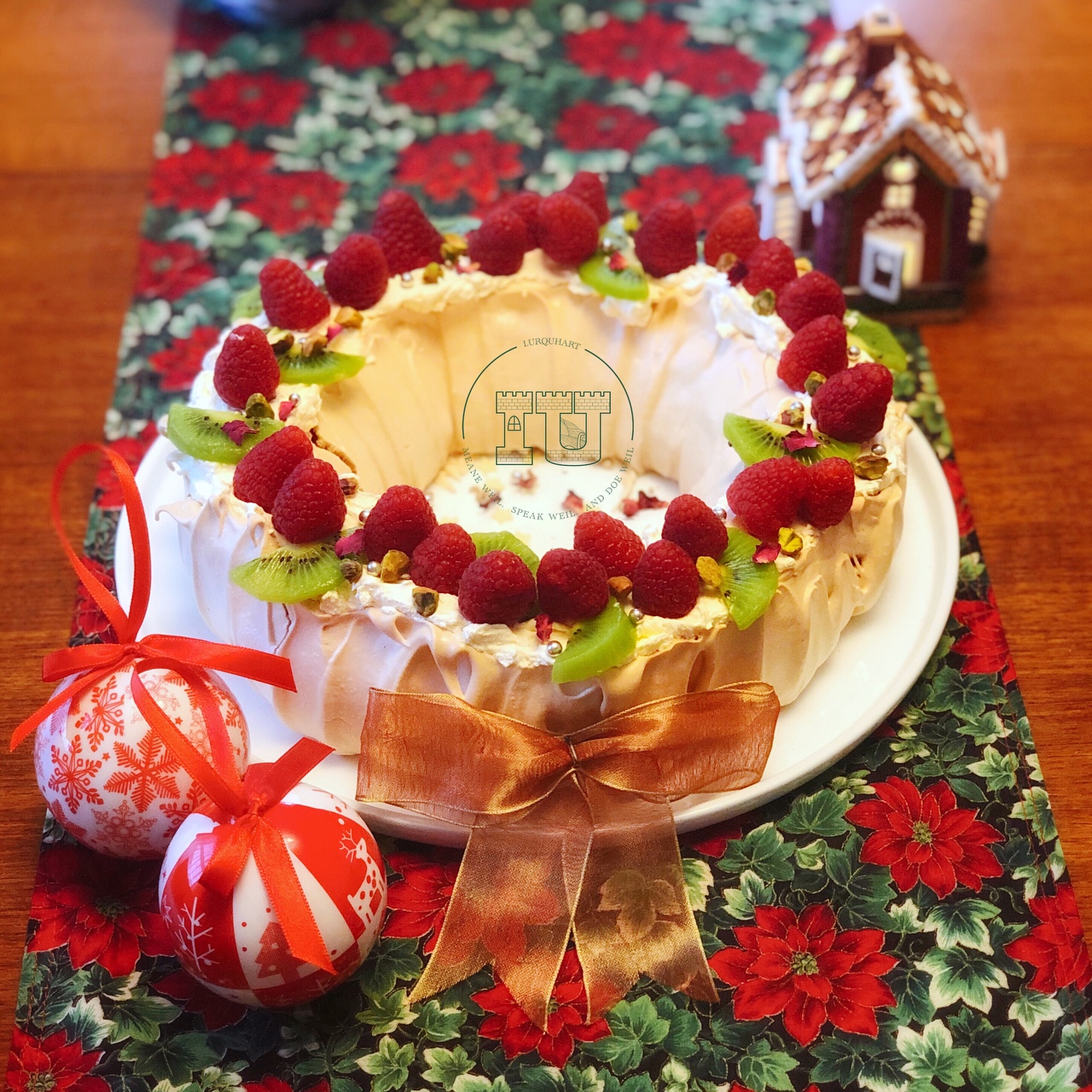 圣诞花环巴甫洛娃蛋糕Christmas Pavlova 
（圣诞系列之三）的做法