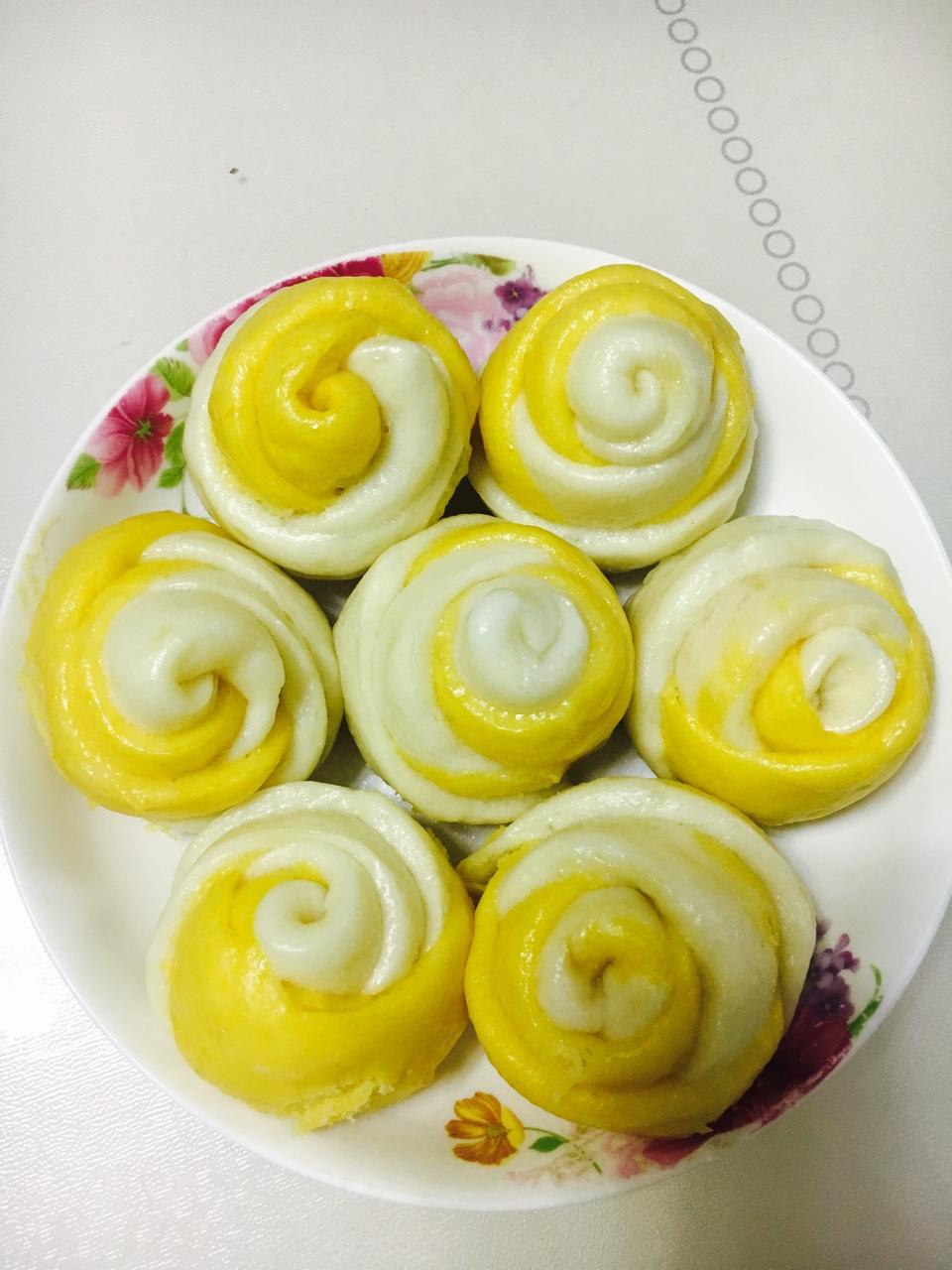 南瓜玫瑰花馒头